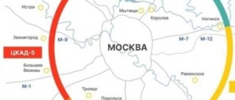 ЦКАД на карте Москвы - подробная схема участков